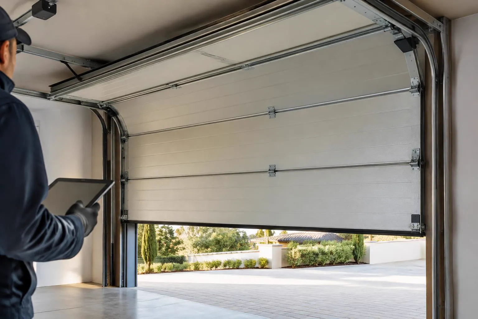 Trabalho de portões de garagem durante preparação ou avaliação profissional